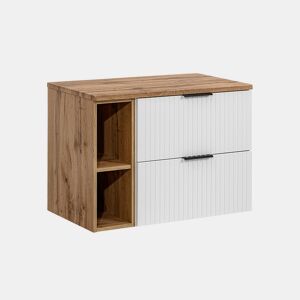 Móvel sob lavatório 80cm 2 nichos Adriel Branco