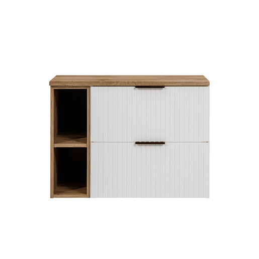 Móvel sob lavatório 80cm 2 nichos Adriel Branco Móvel sob lavatório 80cm 2 nichos Adriel Branco