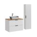 Conjunto mueble lavabo individual y columna Adriel 80 Conjunto mueble lavabo individual y columna Adriel 80 Blanco