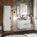 Conjunto mueble lavabo individual y columna Adriel 80 Conjunto mueble lavabo individual y columna Adriel 80 Blanco