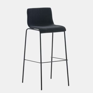 Taburete de bar Hover de tela con base de cuatro patas Negro 48X43X100 cm