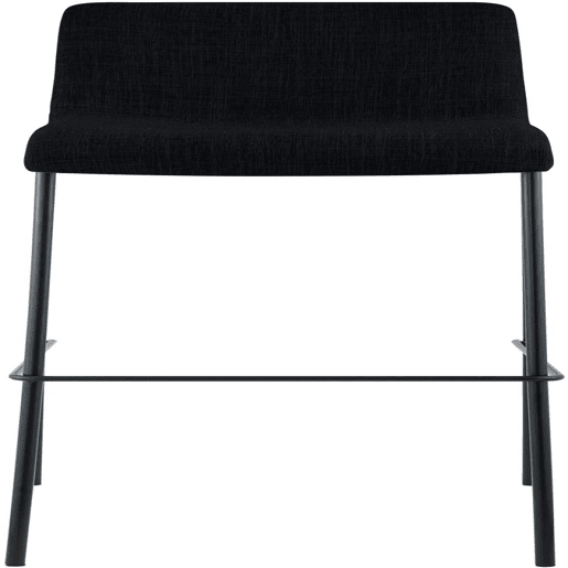 Taburete de bar Hover de tela con base de cuatro patas Negro 48X43X100 cm