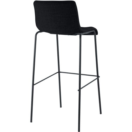 Taburete de bar Hover de tela con base de cuatro patas Negro 48X43X100 cm