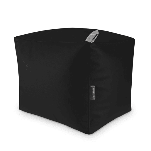 Square Puff Leatherette Outdoor Black Happers HAPPERS