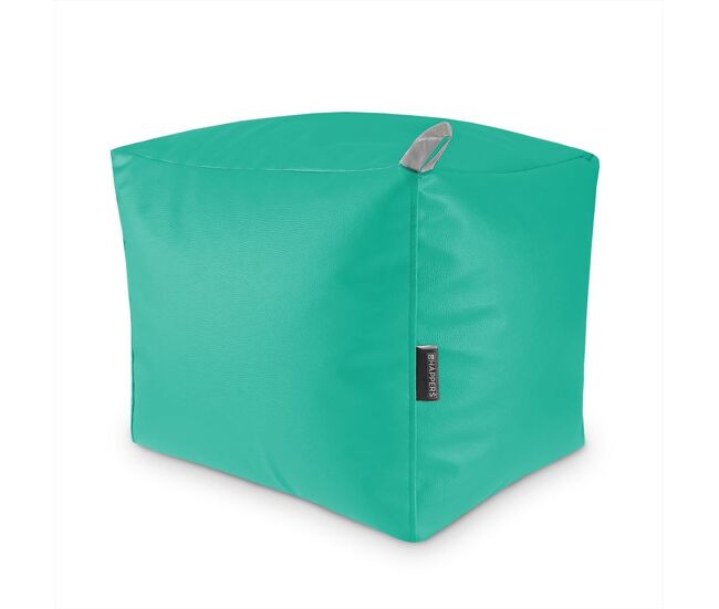 Puff cuadrado polipiel outdoor turquesa happers happers