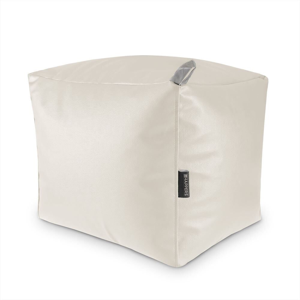 Puff cuadrado polipiel exterior blanco happers happers