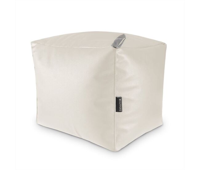 Puff cuadrado polipiel exterior blanco happers happers