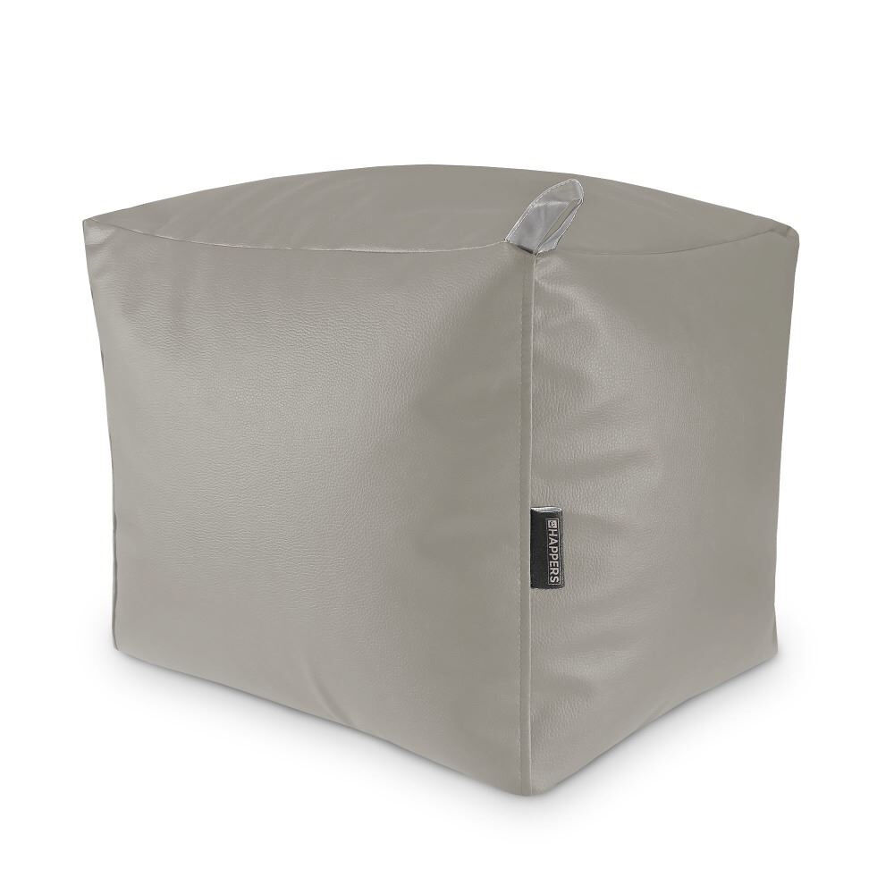 Puff cuadrado polipiel exterior gris claro happers happers