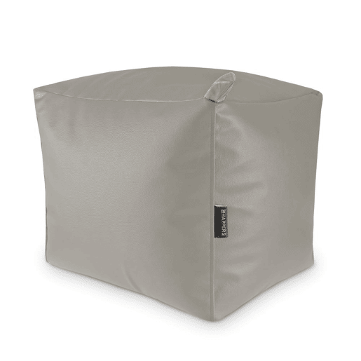 Puff Cuadrado Polipiel Exterior Gris Claro Happers HAPPERS