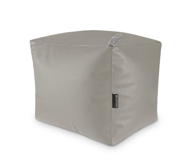 Puff cuadrado polipiel exterior gris claro happers happers