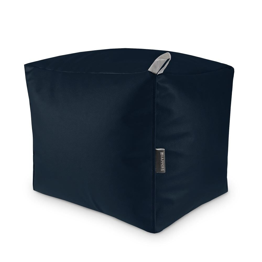 Puff cuadrado polipiel exterior azul oscuro happers happers