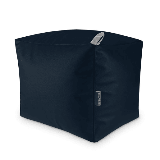 Puff Cuadrado Polipiel Exterior Azul Oscuro Happers HAPPERS