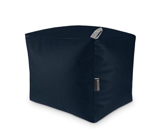 Puff cuadrado polipiel exterior azul oscuro happers happers