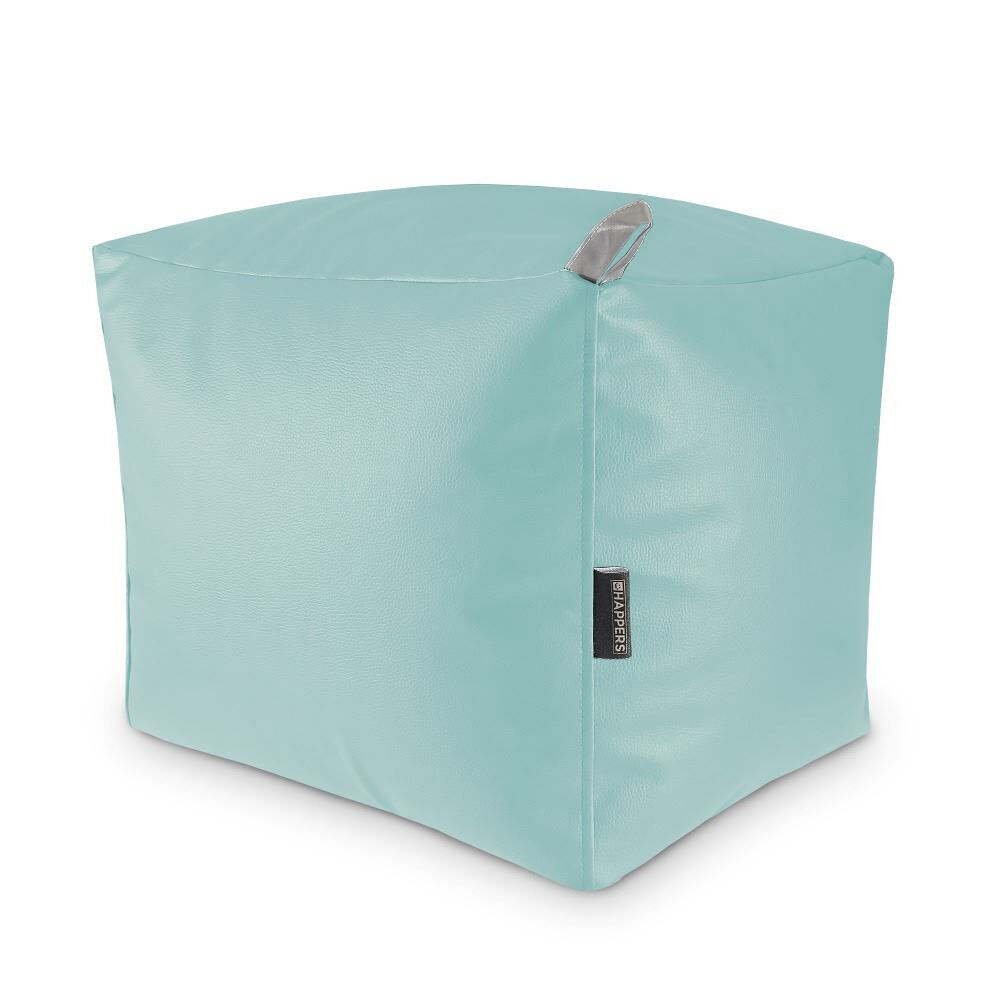 Puff cuadrado polipiel exterior azul cielo happers happers