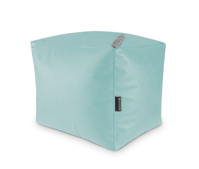 Puff cuadrado polipiel exterior azul cielo happers happers