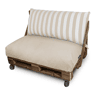 Almofadas para palets Toldotex Cru Conjunto:Assento 120x80x20 (liso) + Encosto 120x45x25 (listrado) HAPPERS