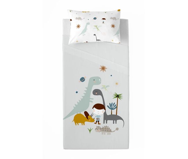 Juego de sábanas dinos a cama 90