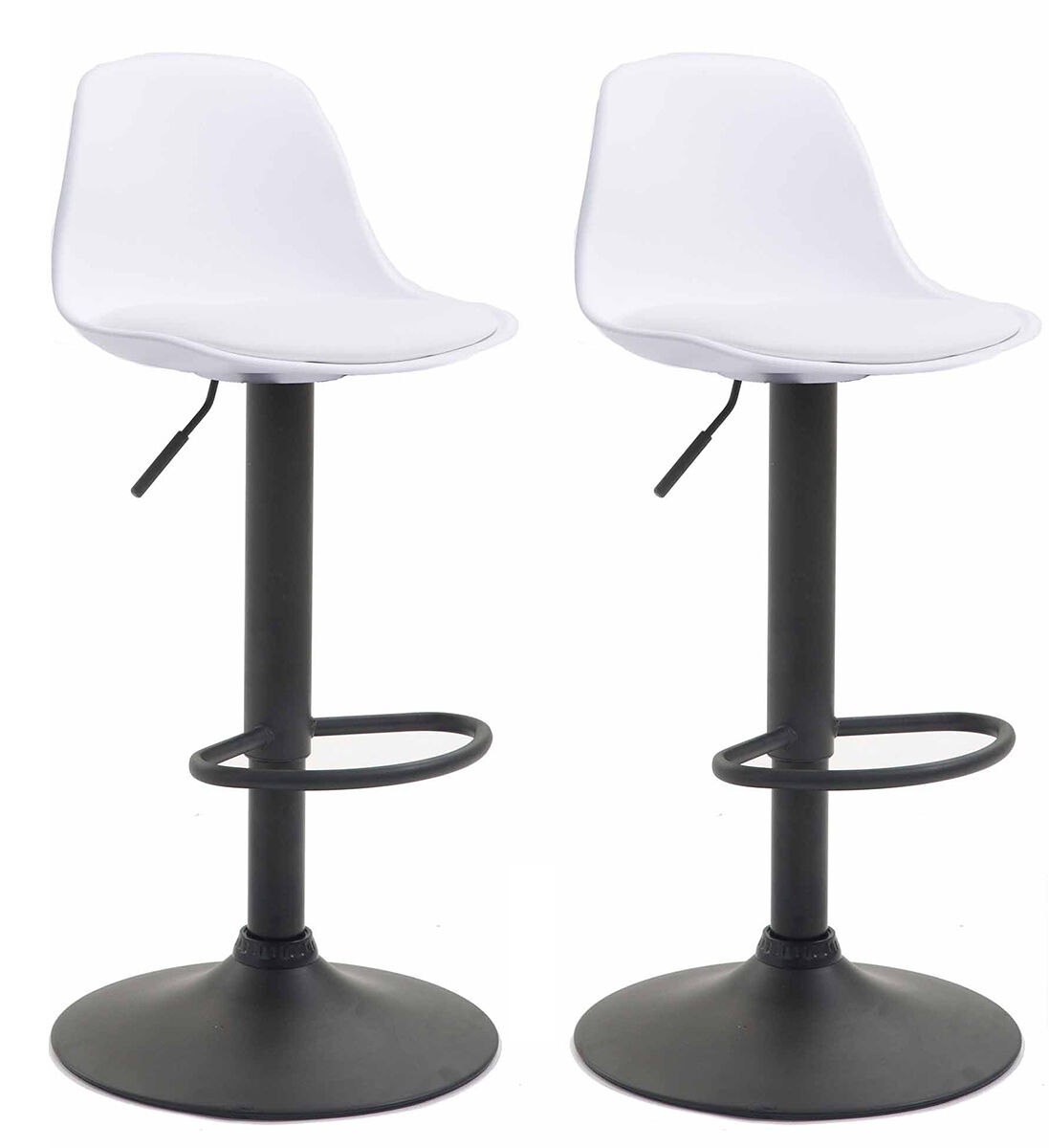 Set de 2 taburetes kiel tapizado de cuero sintético 43x39x82-104 cm