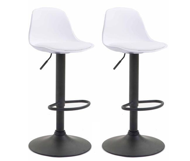 Set de 2 taburetes kiel tapizado de cuero sintético 43x39x82-104 cm
