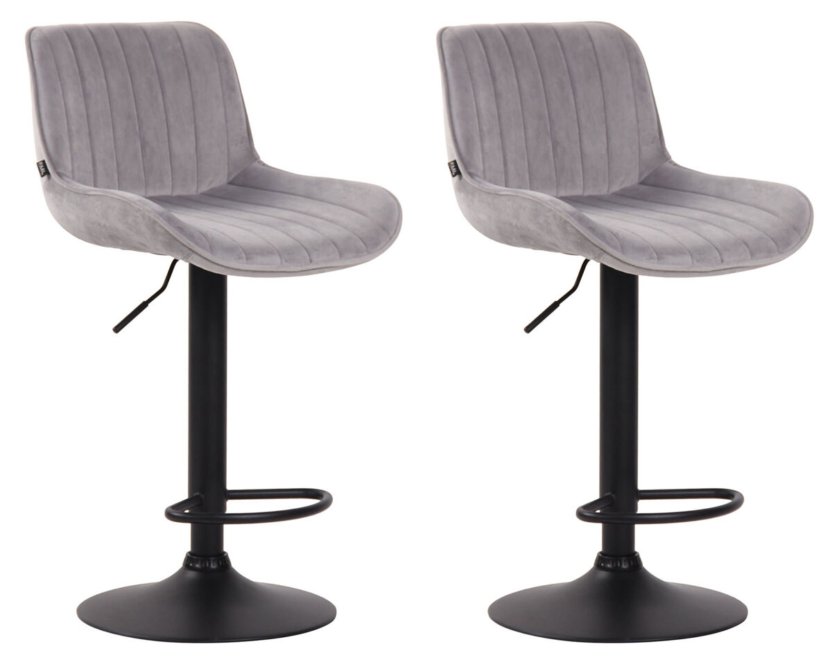 Set de 2 taburetes de bar lentini en terciopelo 50x50x86-108 cm
