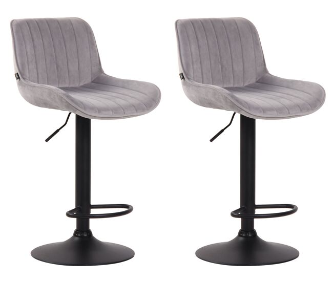 Set de 2 taburetes de bar lentini en terciopelo 50x50x86-108 cm