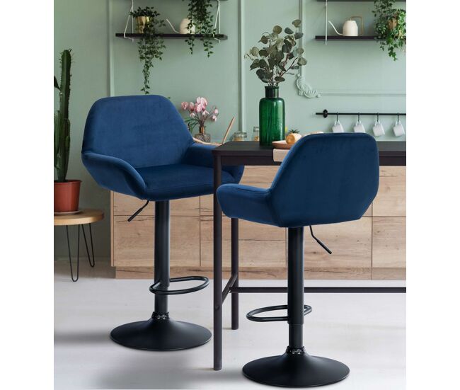 Taburete de cocina braga en terciopelo 52x51x89-109 cm