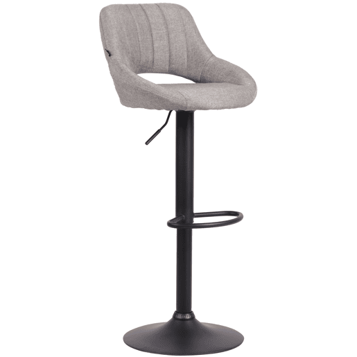 Taburete de bar Milet tapizado en tela Gris 48X47X85 cm