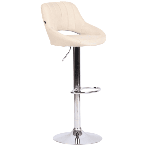 Taburete de bar Milet tapizado en tela Crema 48X47X85 cm
