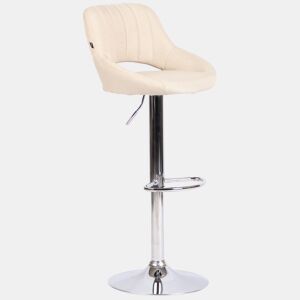 Taburete de bar Milet de tela Crema 48X47X85 cm
