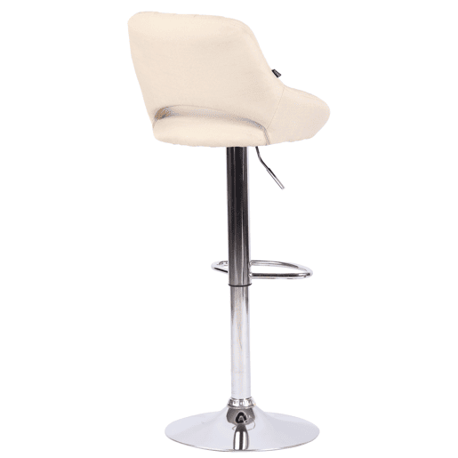 Taburete de bar Milet tapizado en tela Crema 48X47X85 cm