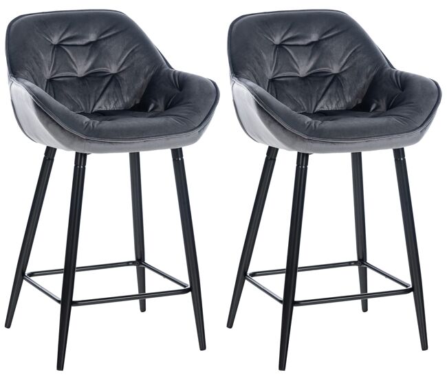 Set de 2 taburetes de bar gibson de terciopelo 57.5x54x93.5 cm