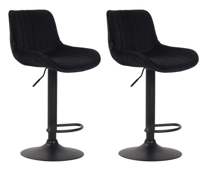 Set de 2 taburetes de bar lentini en terciopelo 50x50x86-108 cm