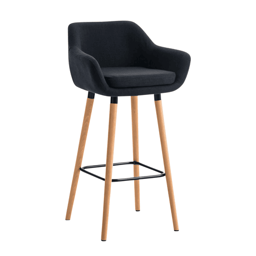Taburete de barra Grant tela Negro 46X55X99 cm