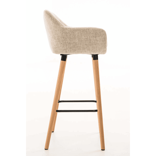 Juego de 2 taburetes de bar Grant de tela Crema 46X55X99 cm