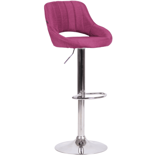 Taburete de bar Milet tapizado en tela Lila 48X47X85 cm