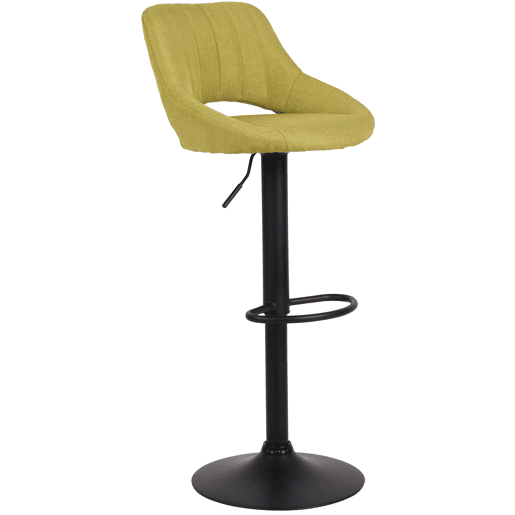 Taburete de bar Milet tapizado en tela Verde 48X47X85 cm