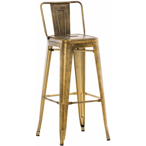 Taburete de bar de metal Mason Dorado 43X44X96 cm