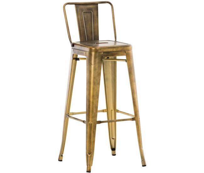 Taburete industrial mason de metal 43x44x96 cm