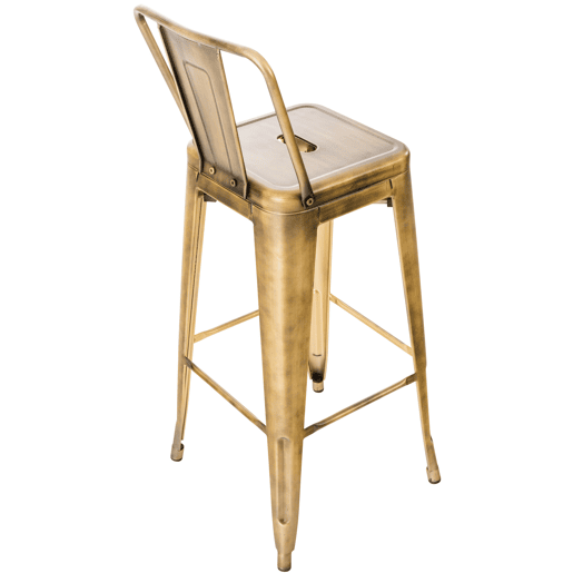 Taburete de bar de metal Mason Dorado 43X44X96 cm
