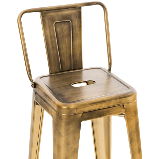 Taburete de bar de metal Mason Dorado 43X44X96 cm