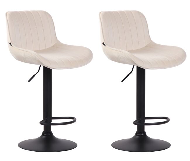 Set de 2 taburetes de bar lentini en terciopelo 50x50x86-108 cm