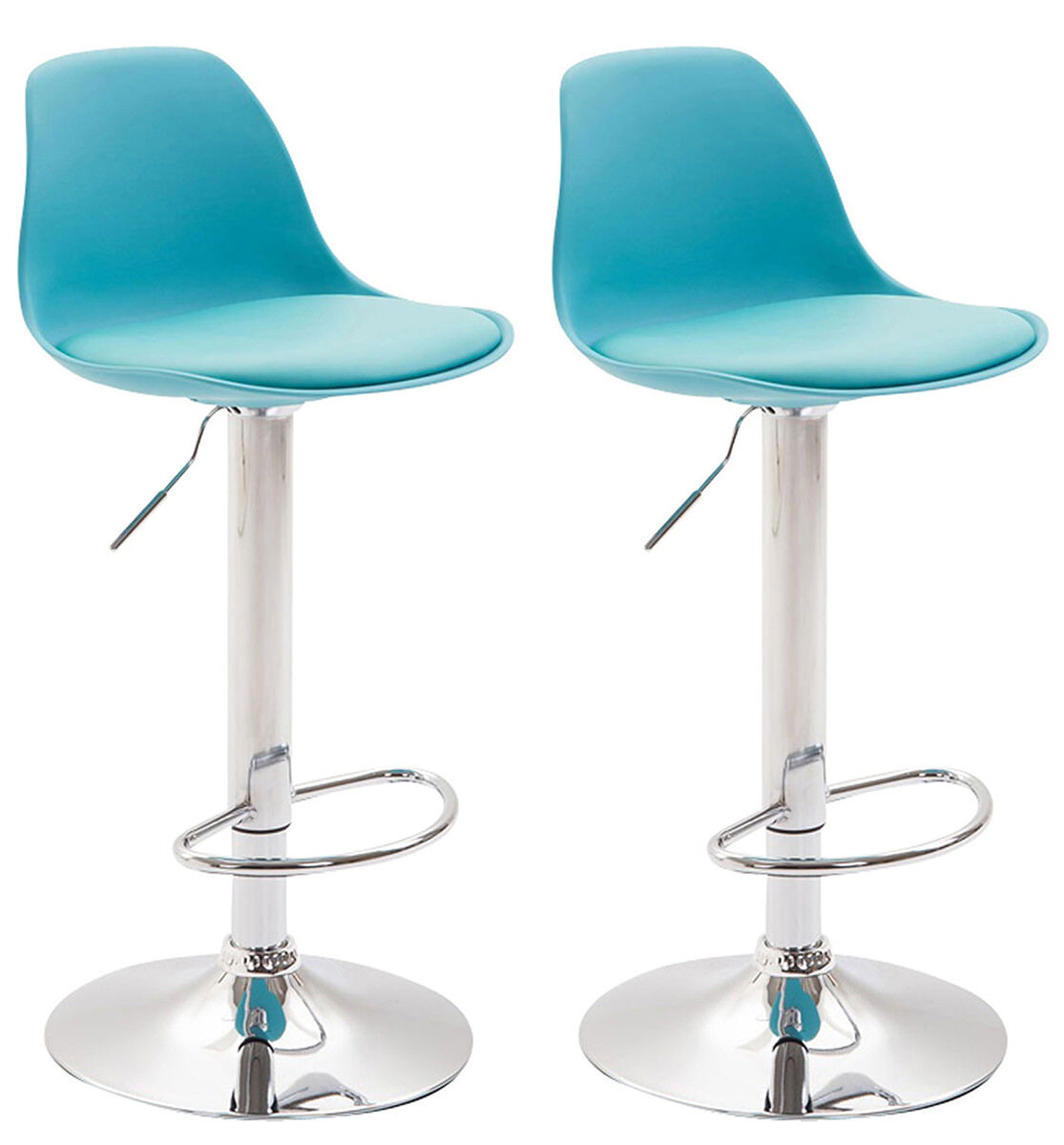 Set de 2 taburetes kiel tapizado de cuero sintético 43x39x82-104 cm