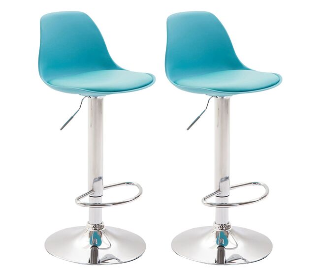 Set de 2 taburetes kiel tapizado de cuero sintético 43x39x82-104 cm