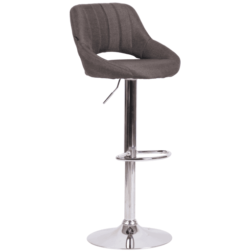 Taburete de bar Milet tapizado en tela Gris oscuro 48X47X85 cm