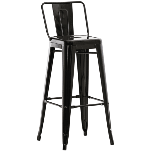 Taburete de bar de metal Mason Negro 43X44X96 cm