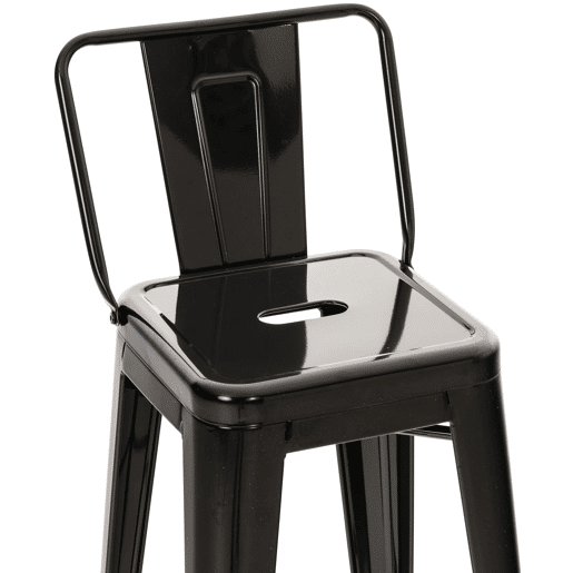 Taburete de bar de metal Mason Negro 43X44X96 cm