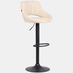 Taburete de bar Milet de tela Crema 48X47X85 cm