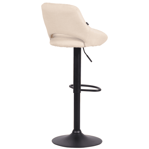 Taburete de bar Milet tapizado en tela Crema 48X47X85 cm