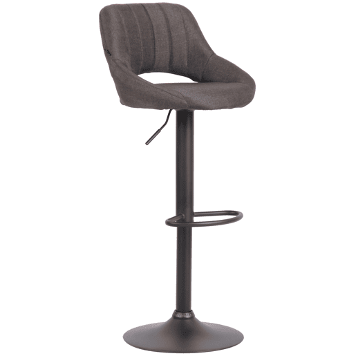 Taburete de bar Milet tapizado en tela Gris oscuro 48X47X85 cm