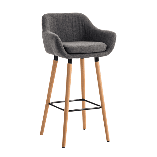 Taburete de barra Grant tela Gris claro 46X55X99 cm